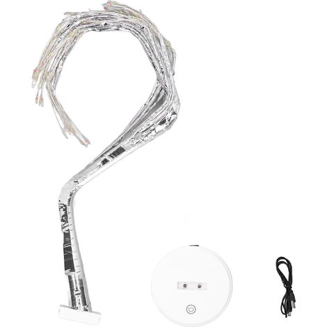 Guirlande lumineuse LED fil cuivre branche artificielle décorative interrupteur tactile veilleuse argent 108L multicolore (1/5)
