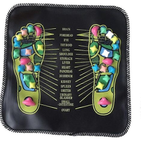 Tapis de réflexologie pour massage de la circulation plantaire, coussin de massage des pieds en pierre plastique PP haute dureté et résistante à l'usure, stimule les zones réflexes. (1/4)