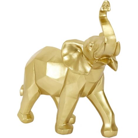 Statuette Déco "Éléphant Origami" 30cm Or (1/5)