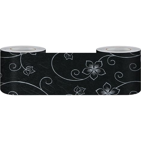 Frise Adhésive - 1 Rouleau - PVC Noir - Décoration Murale - Cuisine Salle De Bain - 15cm X 500cm (1/5)