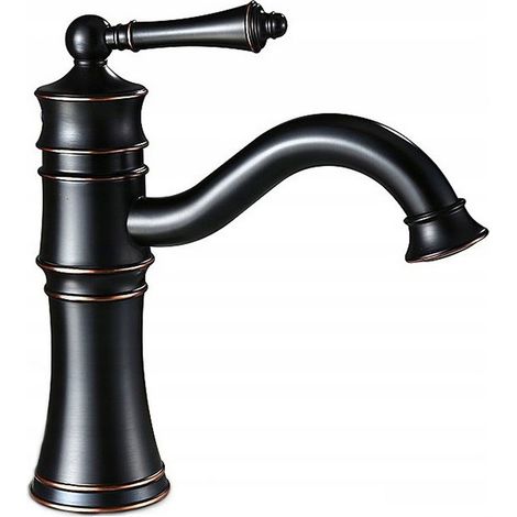 RUBINETTO PER VASCA VINTAGE NERO BASSO SKU REA-B0226 (1/5)