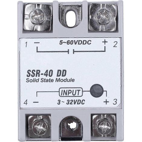 Relais statique monophasé DC-DC SSR-40DD 40A DC3-32V DC5-60V js (1/5)