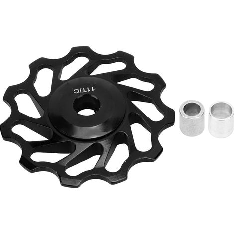 Galet de guidage de dérailleur arrière en céramique pour VTT, 11 dents, roulement en alliage d'aluminium noir (1/5)