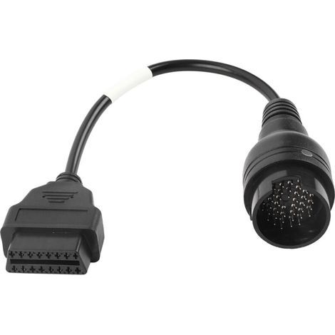 Cable adaptador OBD2 de 38 pines a 16 pines. Compatible con camiones Iveco. Material ABS. Longitud: 30 cm. Conector de diagnóstico fiable. (1/5)