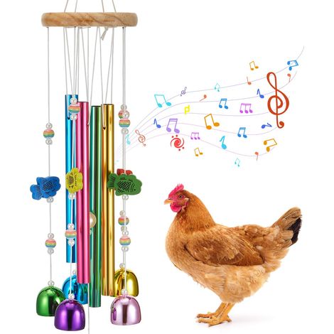 Jouets à mâcher pour poulailler, carillon multicolore d’enrichissement pour poules, décoration suspendue interactive à picorer pour poules, perroquets, perruches ondulées et inséparables (1/5)