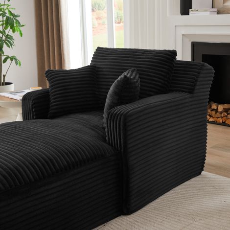 Chaiselongue en velours côtelé confortable multifonction pour salon et bureau (1/5)