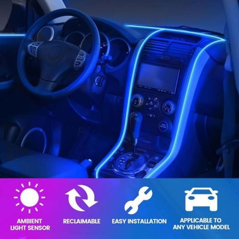 5m Éclairage Intérieur Voiture, LED Voiture, Bande Lumineuse 5V pour Intérieur, Fil de Lumière Voiture LED Intérieur (1/4)