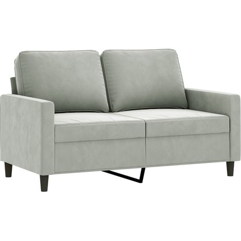 Sofá de 2 plazas de terciopelo gris claro 120 cm vidaXL
