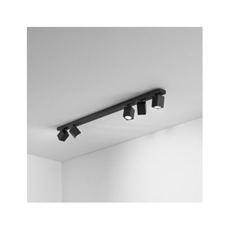 Applique led carrée noire orientable ODDY 5xGu10 Perenz