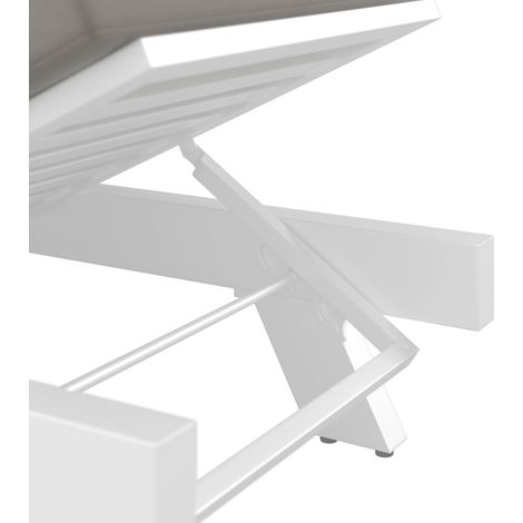 Mömax Gartenliege Susa Hellgrau Metall/Outdoorstoff +Abdeckung (1/5)