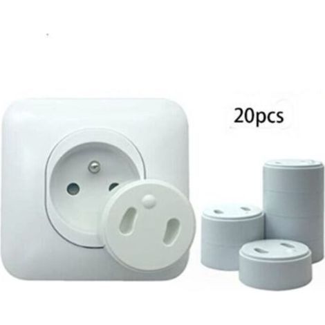 [Pack x20] Cache Prise Bébé Français Amovible [ Sans Clef Ni Adhésif ] - Cache-Prise Bebe - Sécurité Domestique Et Puériculture Pour Protection Prise Courant Électrique