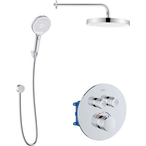 kielle Oudee - Mitigeur thermostatique encastré, 2 sorties, avec accessoires EcoSpare et corps d’encastrement, chrome 20627SPT40 (1/5)