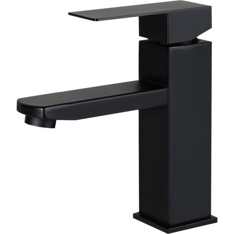ZMH Robinet salle de bain lavabo - robinet haute pression eau chaude et froide robinet en acier inoxydable robinet de salle de bain pour salle de bains WC évier cuisine noir (1/5)