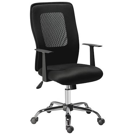 Chaise de bureau assise tissu dossier maille Net Mesh noir - Maxiburo (1/5)