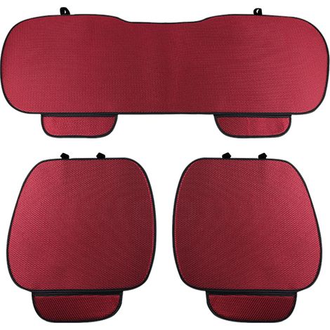Lupex shop - Coprisedile universale per auto 3 pezzi, 2 anteriori e 1 posteriore, nero (Silk Ice Rosso) cod. LS028