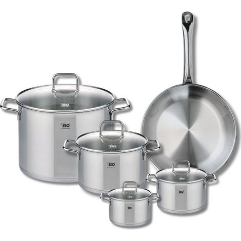 Ensemble de 1 Poêle de cuisson 28 cm et 4 faitouts 12, 14, 20 et 26 cm Elo Profi Citrin (1/5)