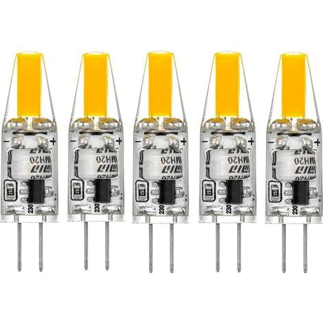 G4 LED 220V 3W 2700K warmweiß 160LM, Silikonbirnen ersetzen herkömmliche 30W Halogenbirnen, 5er Pack (1/5)