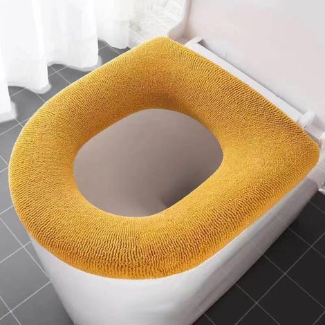 Couvre-Abattant Pour WC Tricoté - Rembourré Épais 4 Saisons - Compatible Abattants Ovales Et Allongés - 44 x 36 cm - 1 Pièce (1/5)