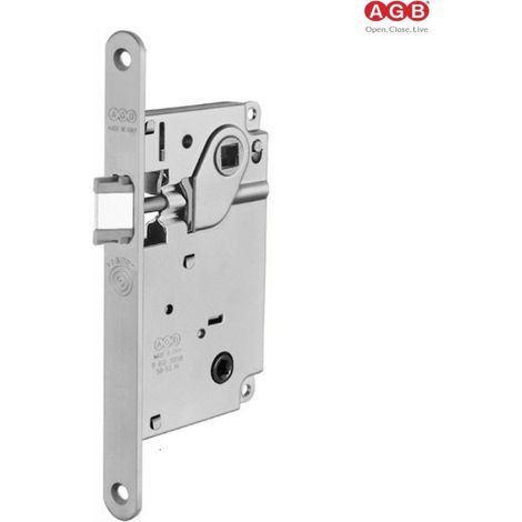 SERRATURA AGB PATENT CENTRO BAGNO SOLO SCROCCO BORDI TONDI ENT. 50 MM CROMO OPACA (1/2)