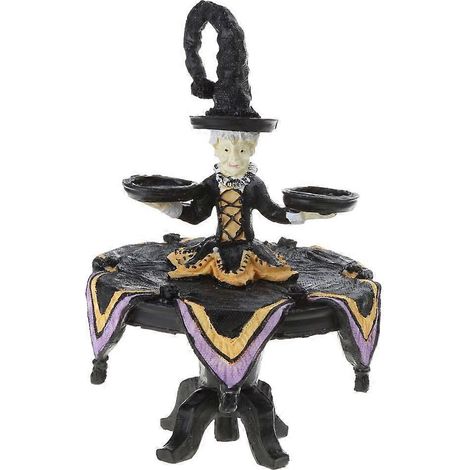 Porte-bol à snacks en forme de chapeau de sorcière, présentoir de sorcière d'Halloween en résine (1/5)