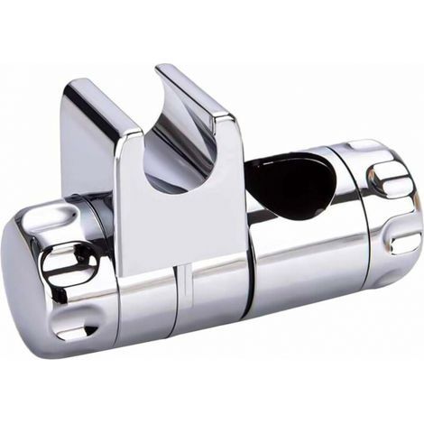 Support Douche à Main Remplaçable, Support Pommeau de Douche, Clamp Douchette Réglable de Salle de Bain Adapté 25MM à la Barre de Douche, 19-22MM à la Douchette, ABS Chromé (1/5)