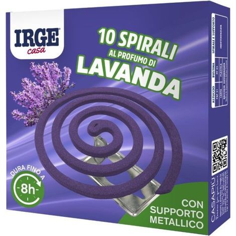 TRADE SHOP - Set 48pz Da 10 Spirali Insetticide Spirale Profumo Lavanda 13gr Supporto Metallico Can6944a -
