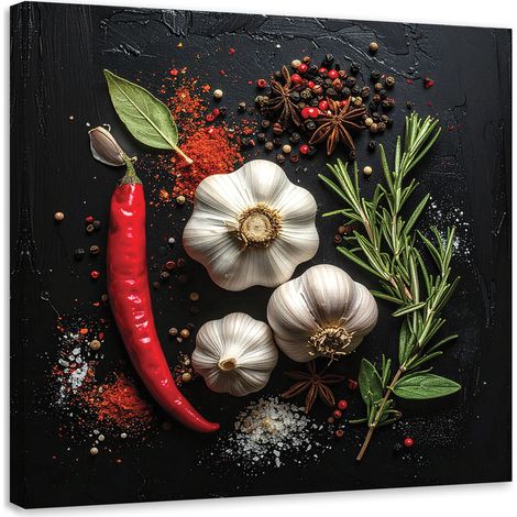 Bild auf Leinwand Gewürze Paprika Knoblauch 20x20 (1/5)