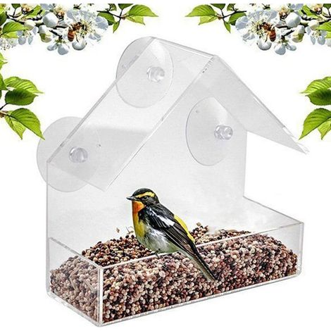 Distributeur de nourriture pour oiseaux de fenêtre - 20x10x19 cm (1/4)