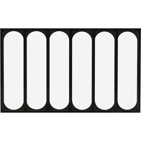 Verrière atelier intérieure aluminium noir 6 vitrages 201 x 117 cm - Décor art déco - Totem - noir et transparent - Verre trempé (1/5)