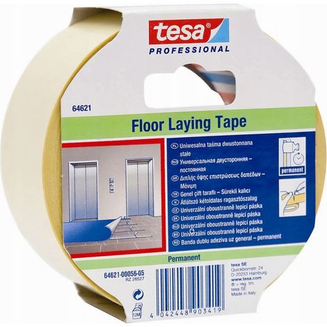 Tesa Doppelseitiges Klebeband für Teppiche, transparent, 50 mm x 50 m