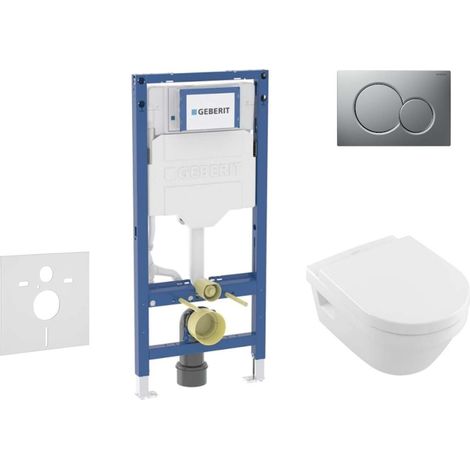 Geberit Duofix - Set Vorwandelement, Architectura-WC mit Softclose-Sitz und Sigma01-Betätigungsplatte, Chrom matt SANI11CK2102