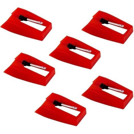 6 Pièces Tourne-disque Aiguille Tourne-disque - Aiguilles Tourne-disque Stylet Remplacement Saphir Diamant Platine Vinyle pour (1/4)