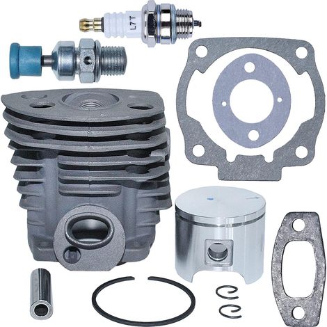Cylindre de 46 mm avec joint de valve de décompression du piston et bougie pour tronçonneuse Husqvarna 51 55 55 Rancher, remplace 5036091-71 5031023-01 (1/5)