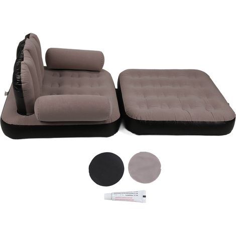 Canapé gonflable 2 en 1 convertible en lit pliant, multifonction pour intérieur/extérieur, idéal pour le café et la détente (1/5)