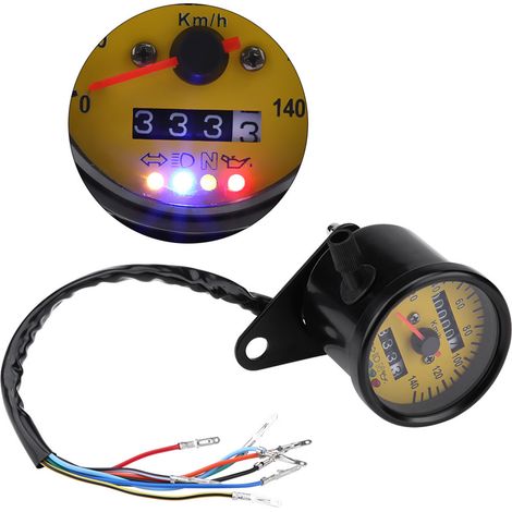 60-mm-Motorradtacho mit Anzeige, schwarzes Instrument für das Armaturenbrett (1/5)