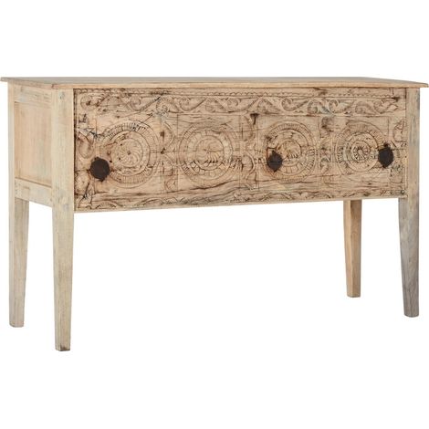 table console en bois exotique sculpté design naturel - bois naturel sculpté