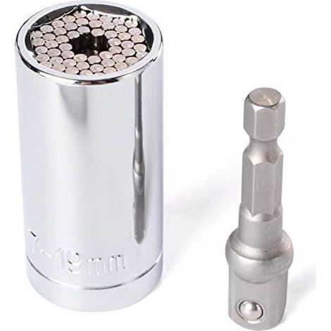 Douille Universelle pour Clé à Cliquet ou Perceuse Diamètre de 7 à 19 mm Adaptabilité Diverses Tailles Vis et Boulons Outil Polyvalent Bricolage (1/5)