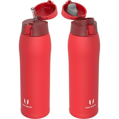 Trinkflasche Edelstahl BPAfrei Auslaufsicher 500ml 950 ml M Ziegelrot (1/5)