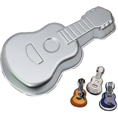 HONORNIC - Moule à gâteau 3D en aluminium, moule à pâtisserie en forme de guitare à faire soi-même