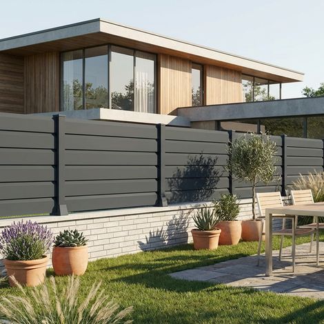 Clôture brise-vue 7 lames L 1911 x H 1022 mm (Gris Anthracite) (1/4)
