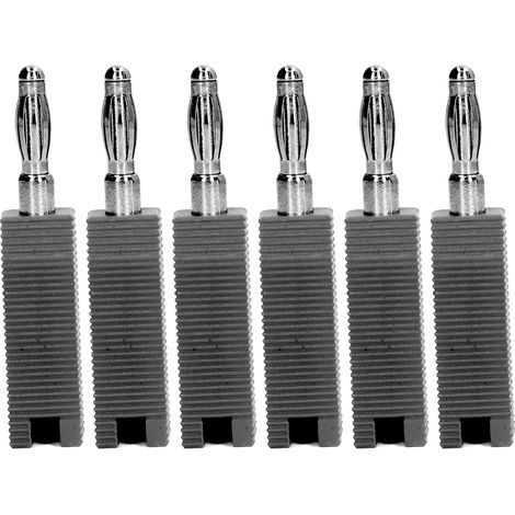 Connecteurs banane 4mm fiche à visser, lot de 10, laiton PE, sans soudure, accessoires test électrique J.10030 noir (1/5)