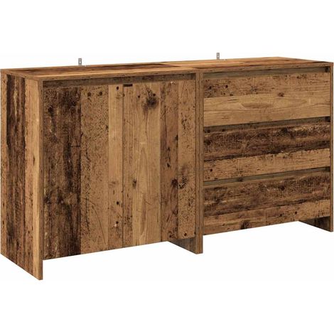 Maison La Vie - 2 pcs Buffet Moderne - Meuble de rangement - vieux bois bois d'ingénierie bu300