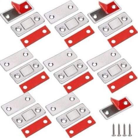 Loquet Magnetique,8 Pièces Ultra Mince Aimant de Porte Placard Adhésif Loqueteau Aimant Fermeture Meuble Aimant Puissant pour Porte de Coulissante Tiroirs Fenêtre Armoire (1/4)