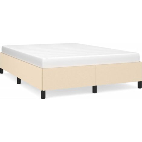 Lit adulte pour 2 personnes, Structure de lit, Assemblage Facile, Crème 140 x 200 cm Tissu OIB5710E (1/5)