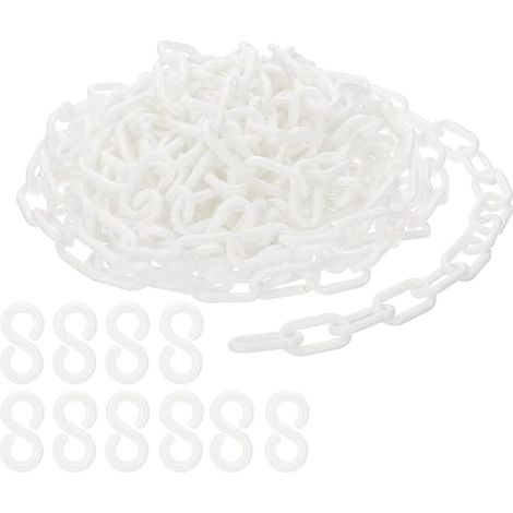 9 m Plastic Chain for Barriers White Safety Chains (1/5)