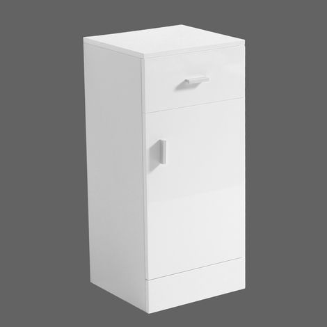 Bathroom Soft Close Cupboard and Drawer Storage Furniture Unit 300mm Gloss White