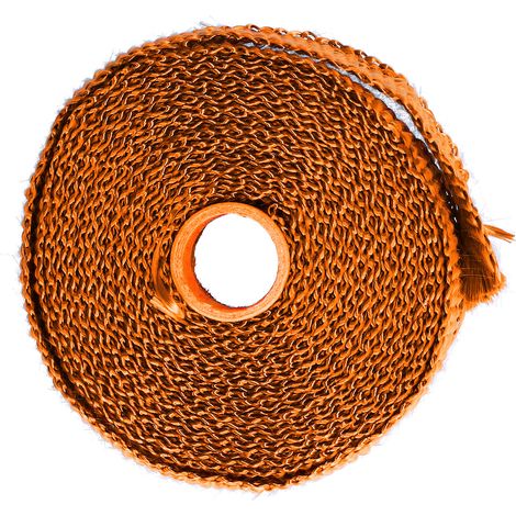 Ruban d'isolation thermique pour échappement 5m, fibre de verre avec attaches en acier allié, pour voiture et moto, orange (1/5)