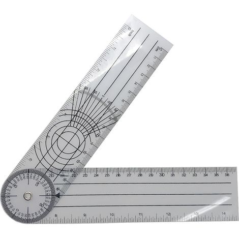 360° drehbarer, flexibler Winkelmesser aus halbtransparentem, mattiertem PVC, transparenter Winkelmesser für Schüler und Büro (1/5)