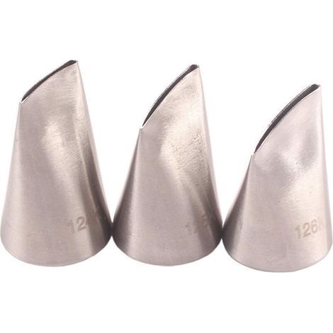 3-teiliges Set rosa Spritztüllen, Edelstahl-Blütentüllen zur Tortendekoration