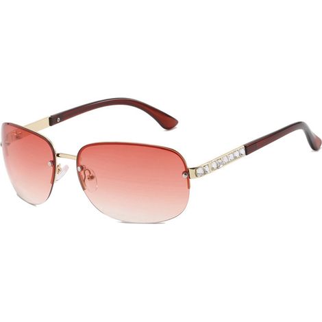 1 par de gafas de sol sin montura, policarbonato, metal, lentes polarizadas, protección UV, deportivas (1/5)